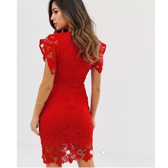 ✨NWT✨ ASOS Red Lace Dress - Picture 3 of 3